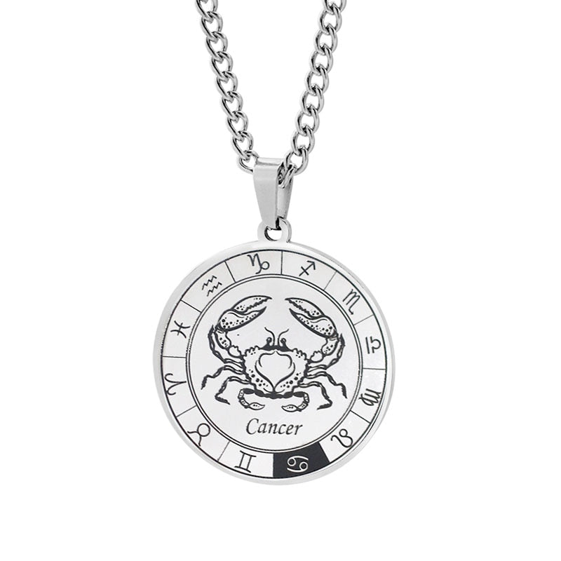 Horoscope Pendant Necklace - Unisex Round Design
