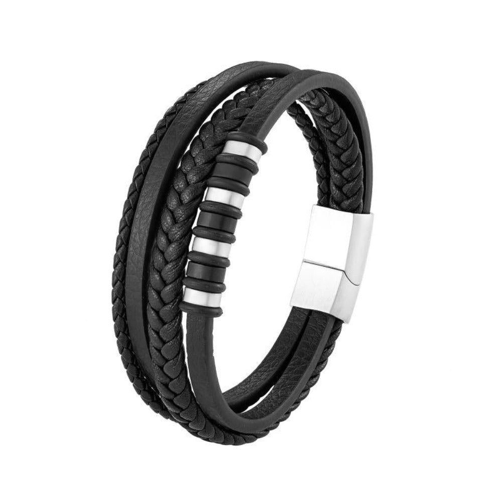 Braided Charm Bracelet Made from Vegan Leather