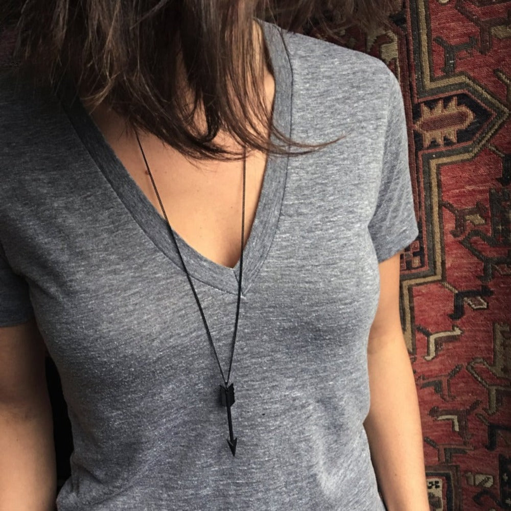 Arrow Pendant Long Unisex Necklace