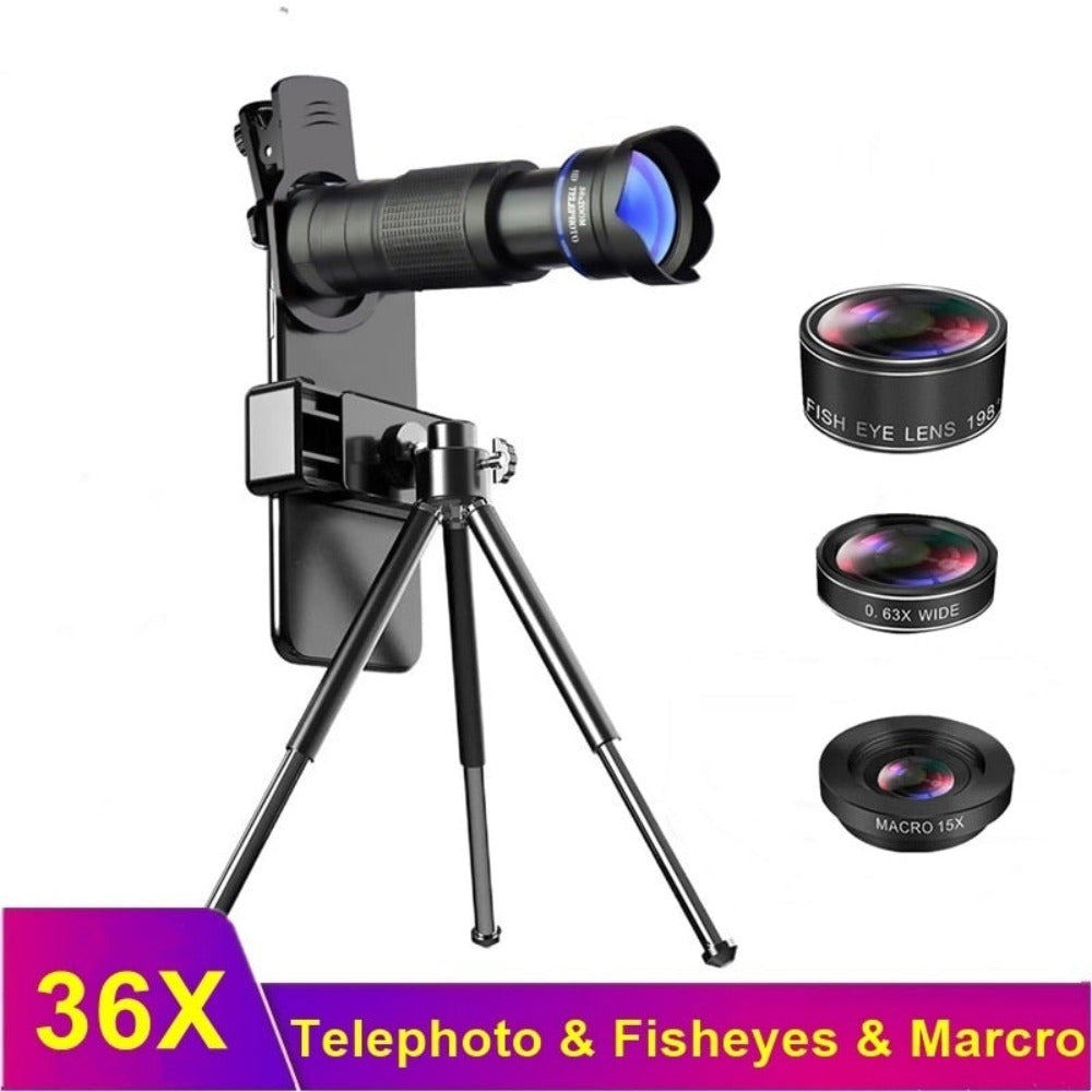 36X Mobile Phone Lens Kit With Tripod - Enhance Your Photography Experience