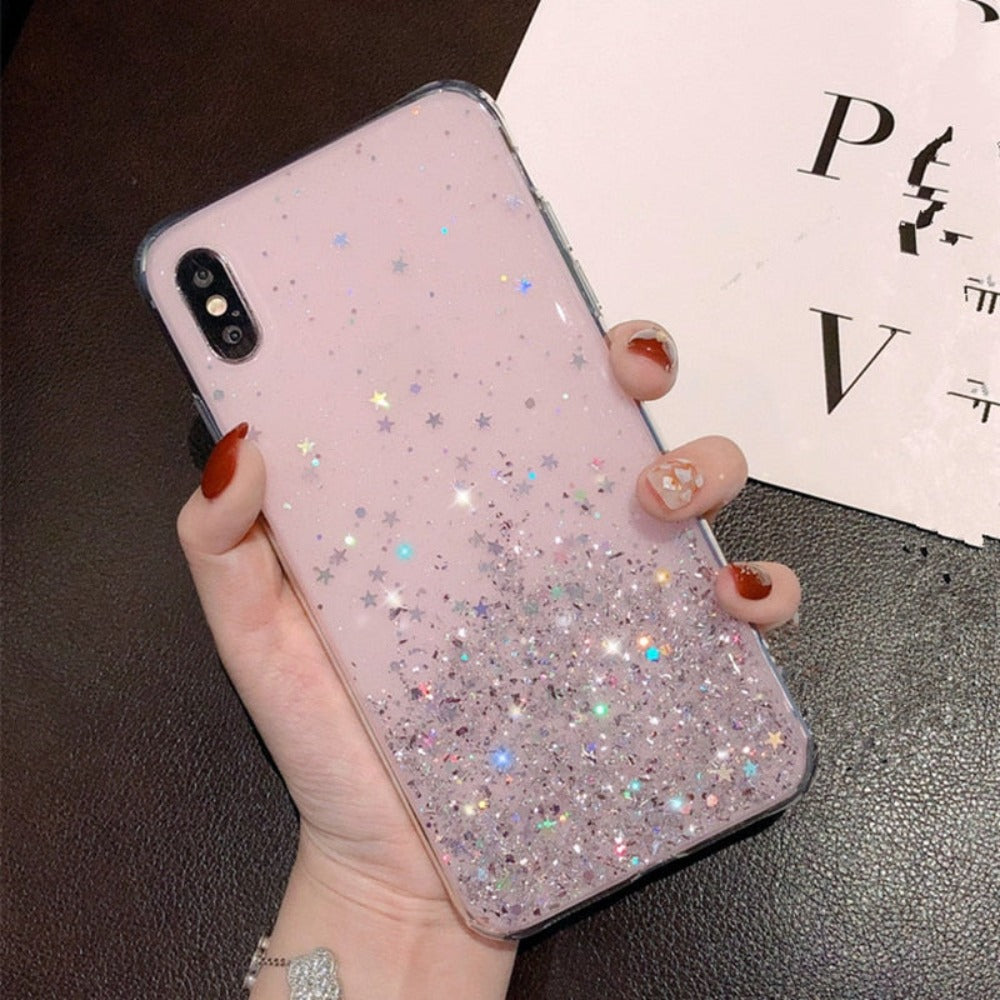 Glittering Sequin Phone Case - Clear