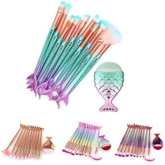 11-Piece Mermaid Makeup Brush Kit for a Beautiful Look
