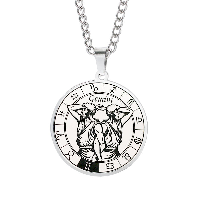 Horoscope Pendant Necklace - Unisex Round Design