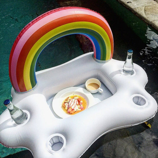 Rainbow Inflatable Floating Bar - Perfect for Food and Drinks