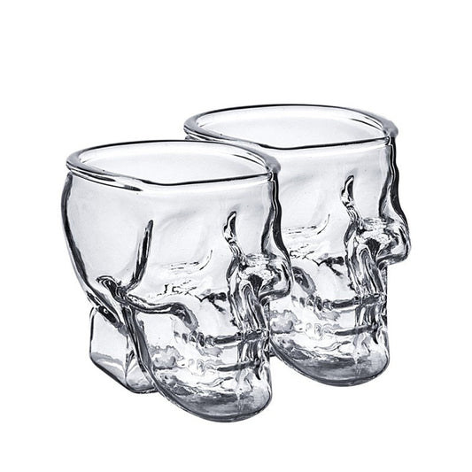 2 Skull Themed Glasses - Set of 2