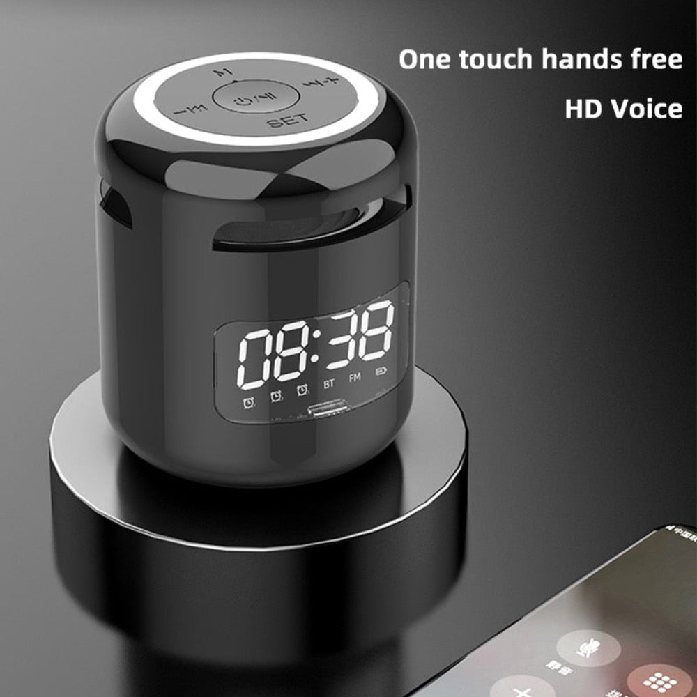 Compact Wireless Speaker with Built-in FM Radio and Alarm Clock
