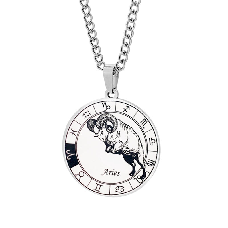 Horoscope Pendant Necklace - Unisex Round Design