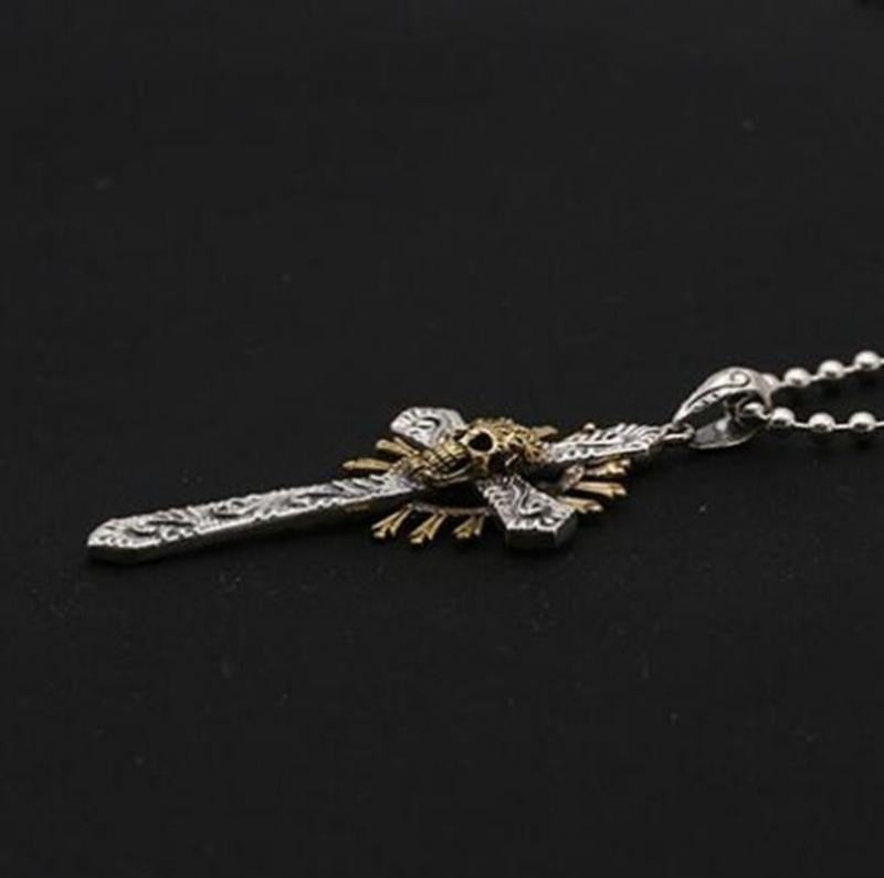 Dual Color Skeleton Cross Pendant