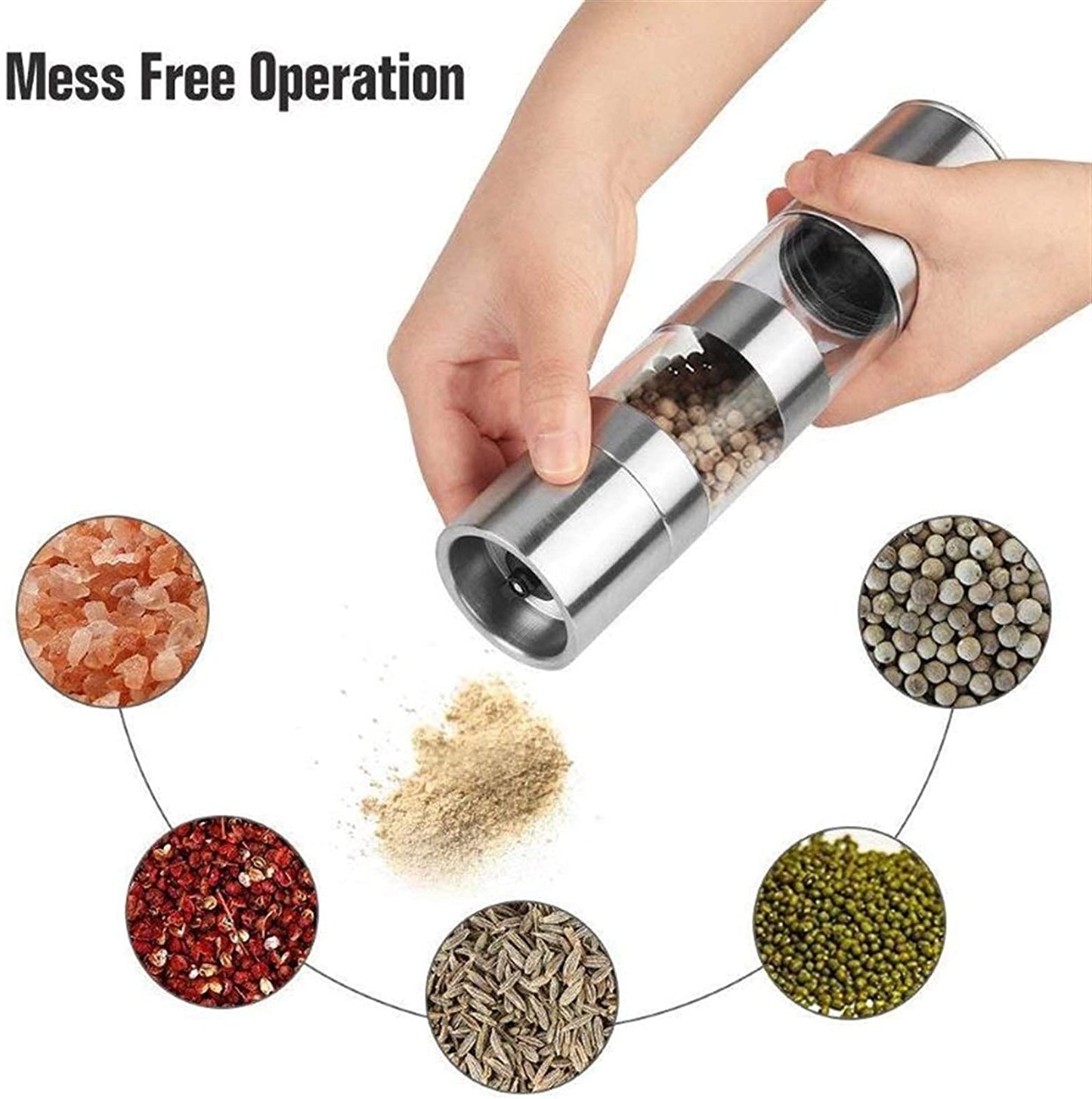 Multi-Function Stainless Steel Grinder for Salt and Pepper
