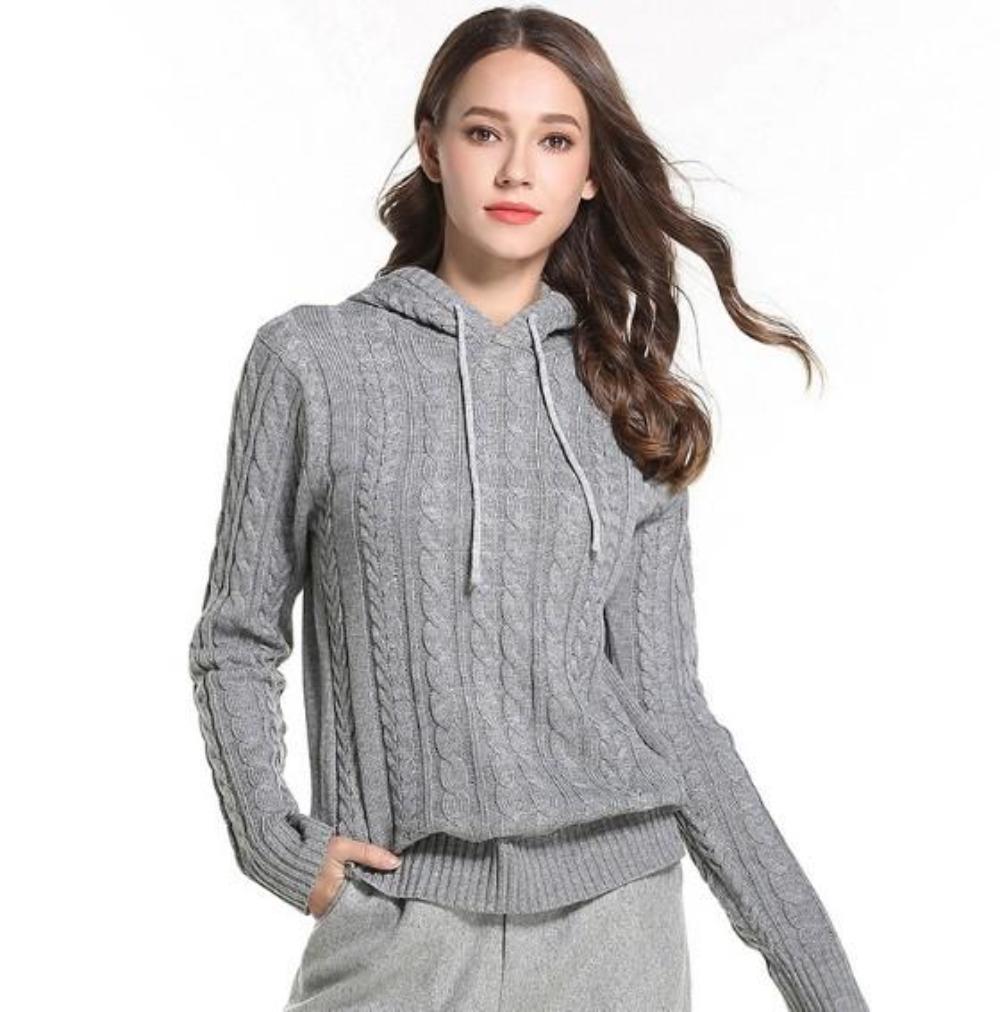 Hooded Women's Pullover Sweater