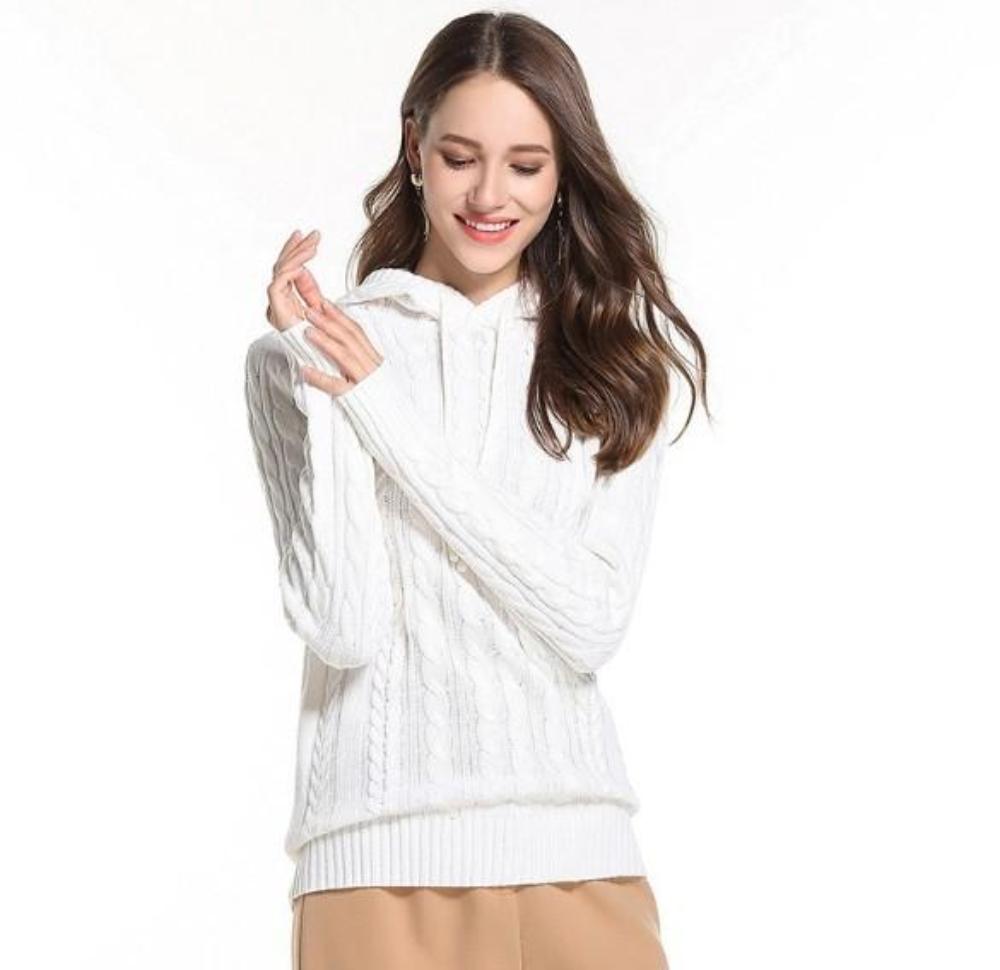 Hooded Women's Pullover Sweater