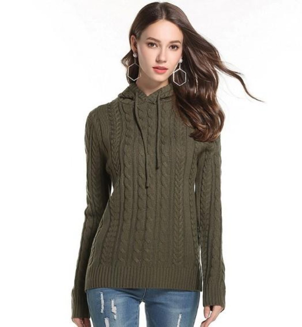 Hooded Women's Pullover Sweater