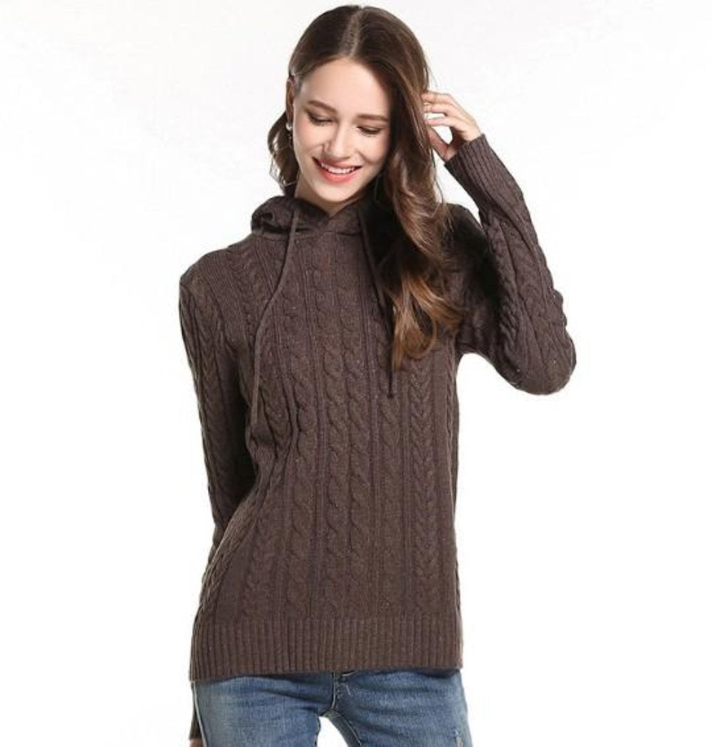 Hooded Women's Pullover Sweater