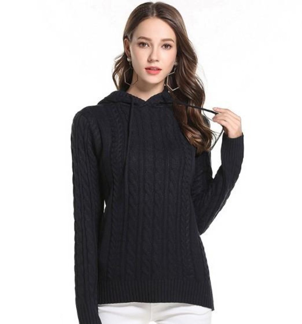 Hooded Women's Pullover Sweater