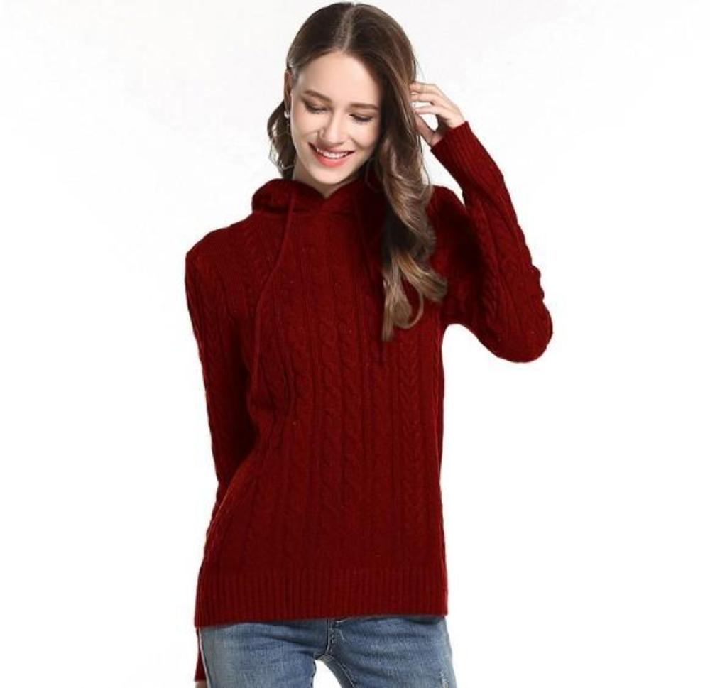 Hooded Women's Pullover Sweater