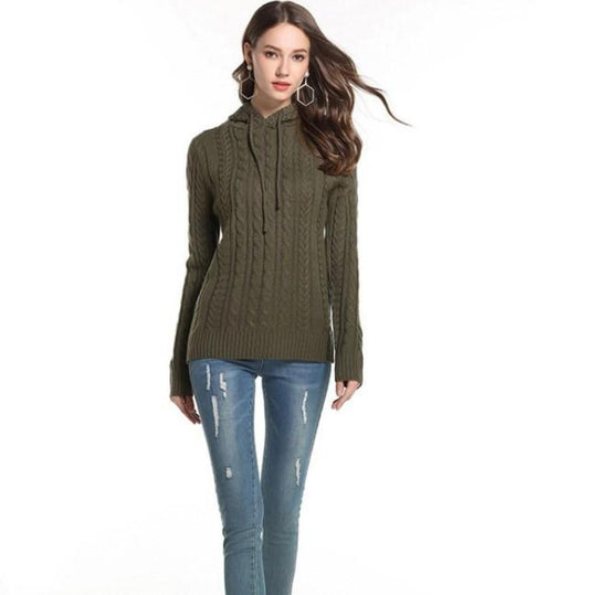 Hooded Women's Pullover Sweater
