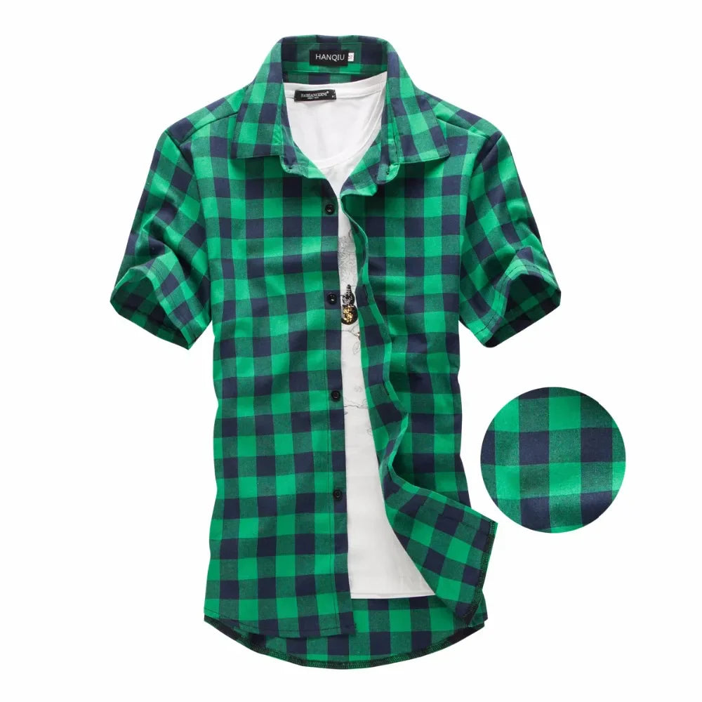 Checkered Short Sleeve Men's Shirt