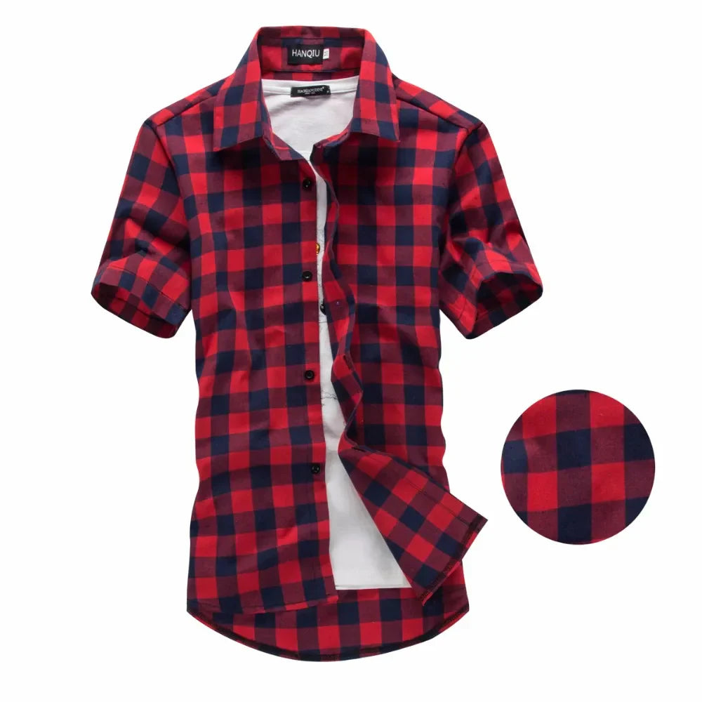 Checkered Short Sleeve Men's Shirt