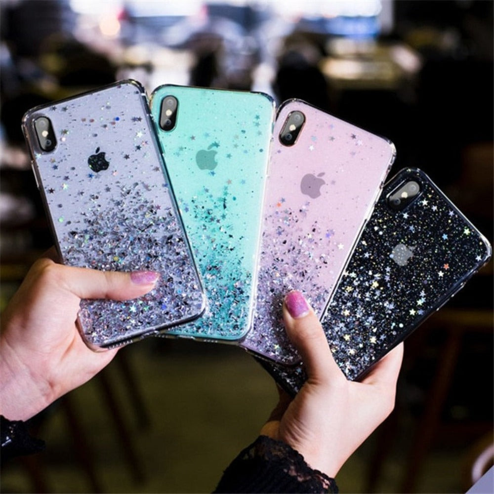 Glittering Sequin Phone Case - Clear