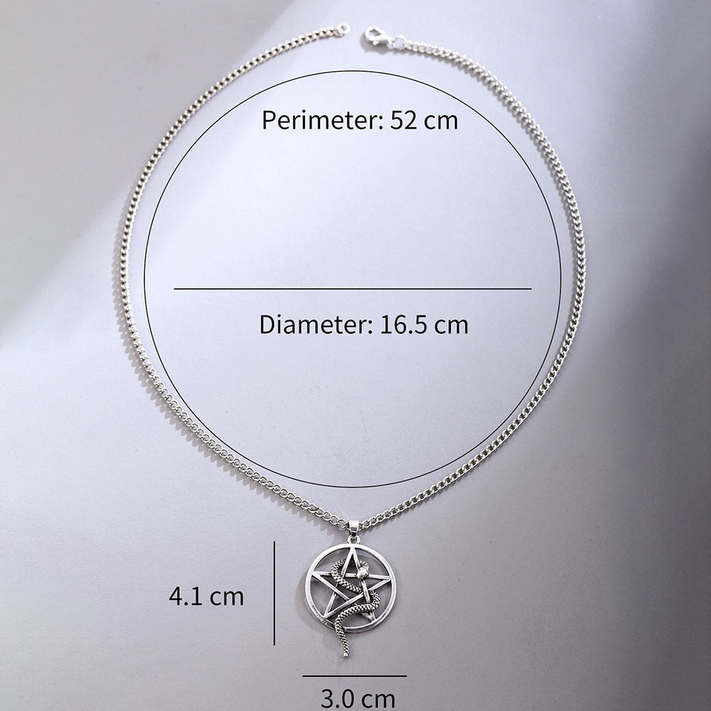 Snake Necklace - A Symbolic Five-Pointed Star Design