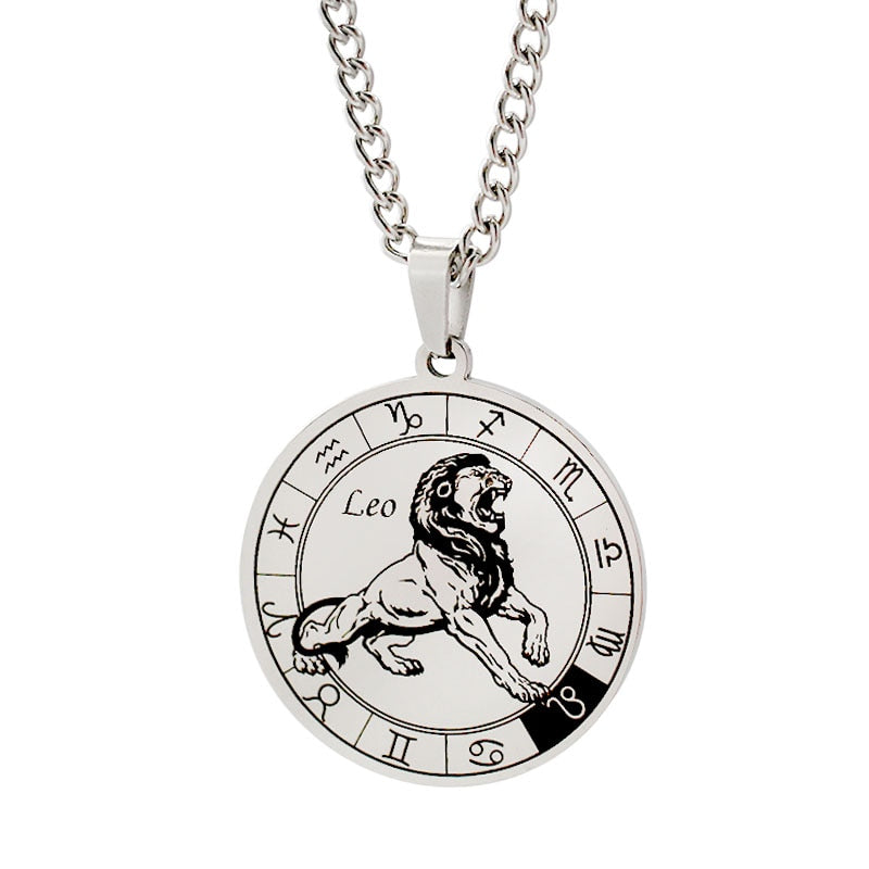 Horoscope Pendant Necklace - Unisex Round Design