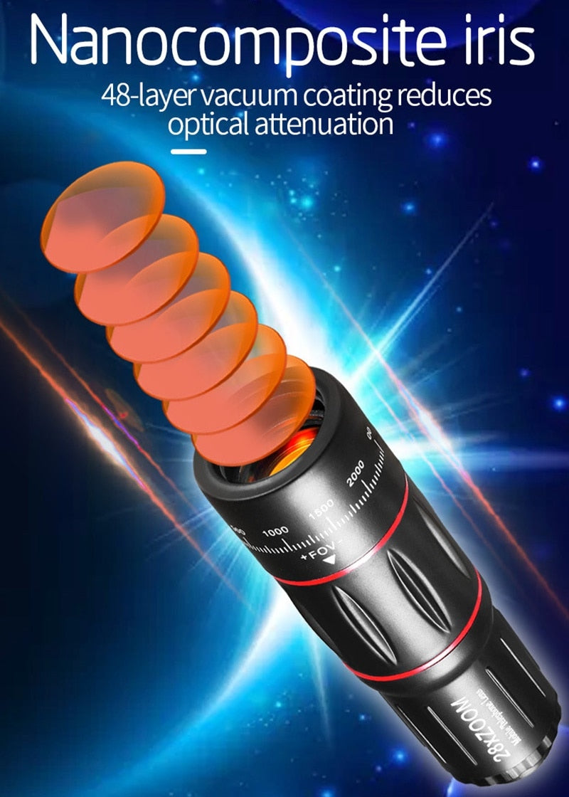 Dragon Bluetooth Telescope Lens Kit with 28X Ultra HD Zoom and Tripod Compatibility