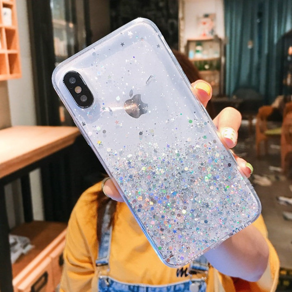 Glittering Sequin Phone Case - Clear