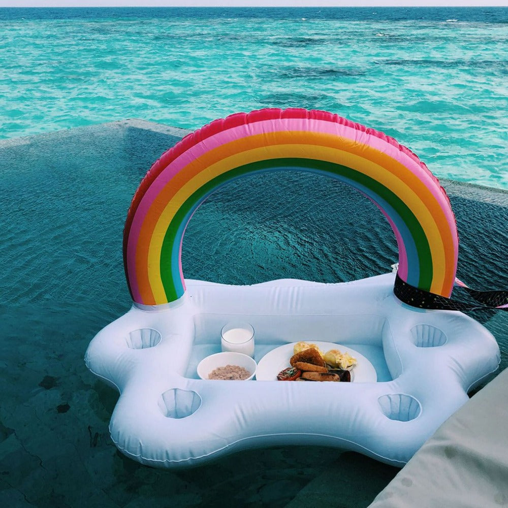 Rainbow Inflatable Floating Bar - Perfect for Food and Drinks