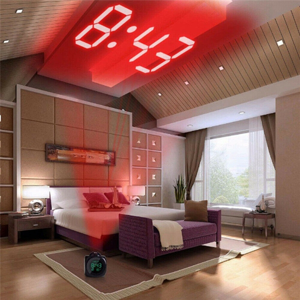 Digital Projection Alarm Clock with Temperature Display