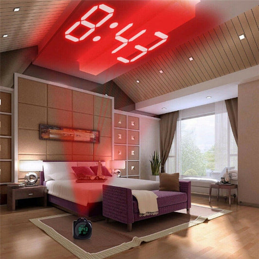 Digital Projection Alarm Clock with Temperature Display