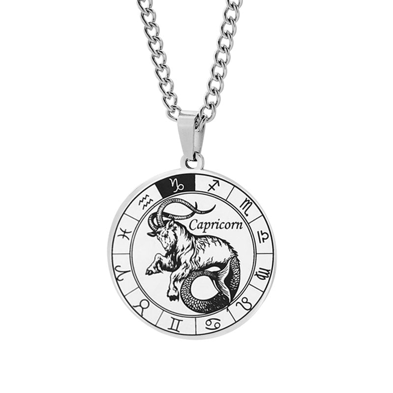 Horoscope Pendant Necklace - Unisex Round Design