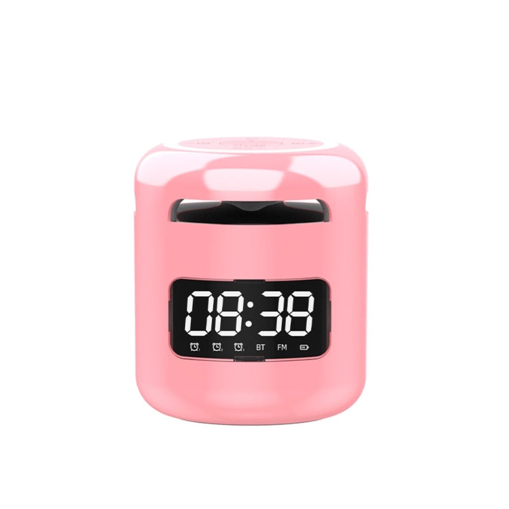 Compact Wireless Speaker with Built-in FM Radio and Alarm Clock