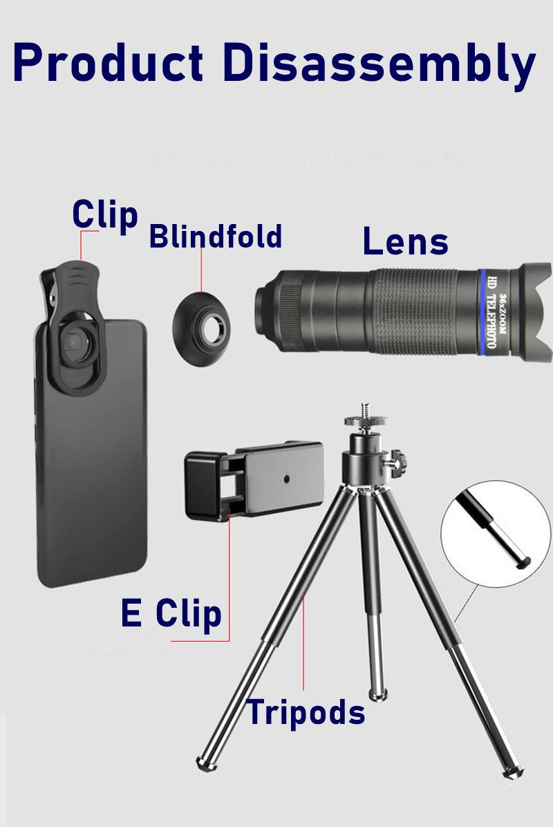 36X Mobile Phone Lens Kit With Tripod - Enhance Your Photography Experience