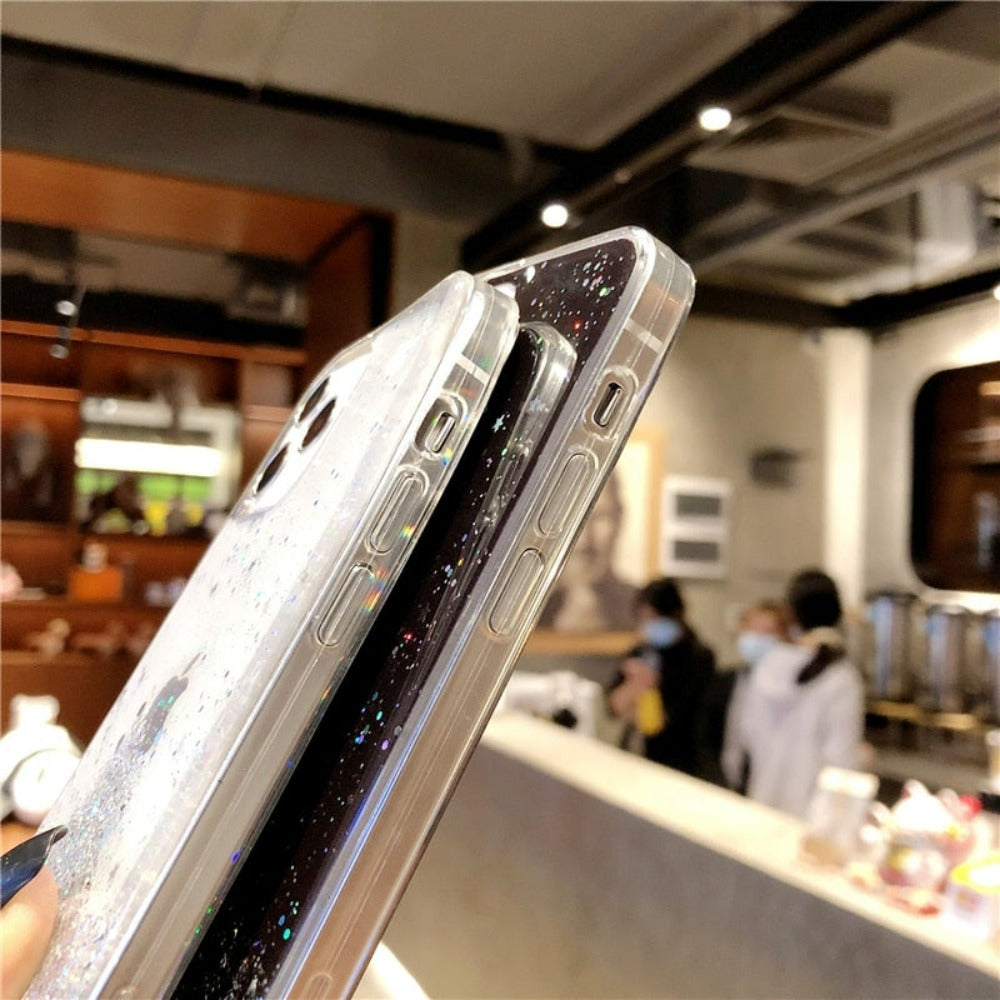 Glittery Guarding Cover for iPhone with Lanyard