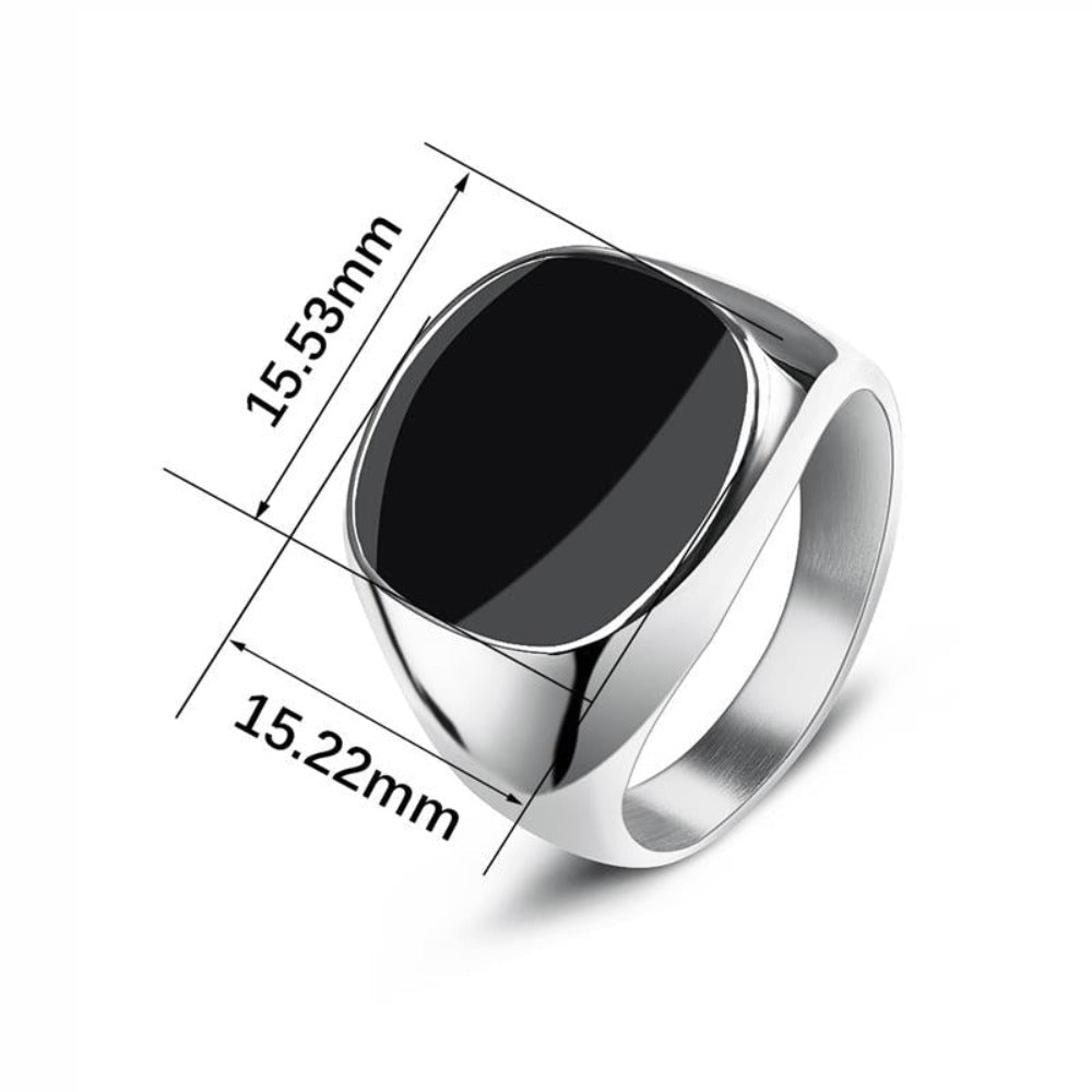 Stainless Steel Signet Ring for Men