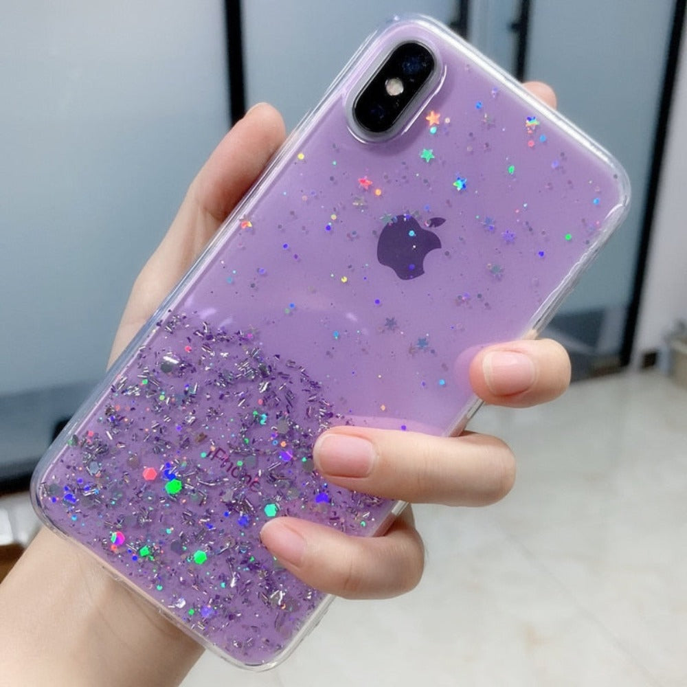 Glittering Sequin Phone Case - Clear
