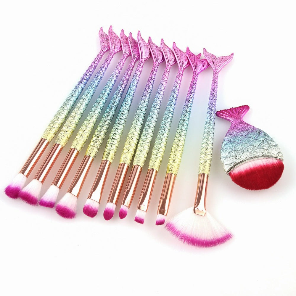 11-Piece Mermaid Makeup Brush Kit for a Beautiful Look