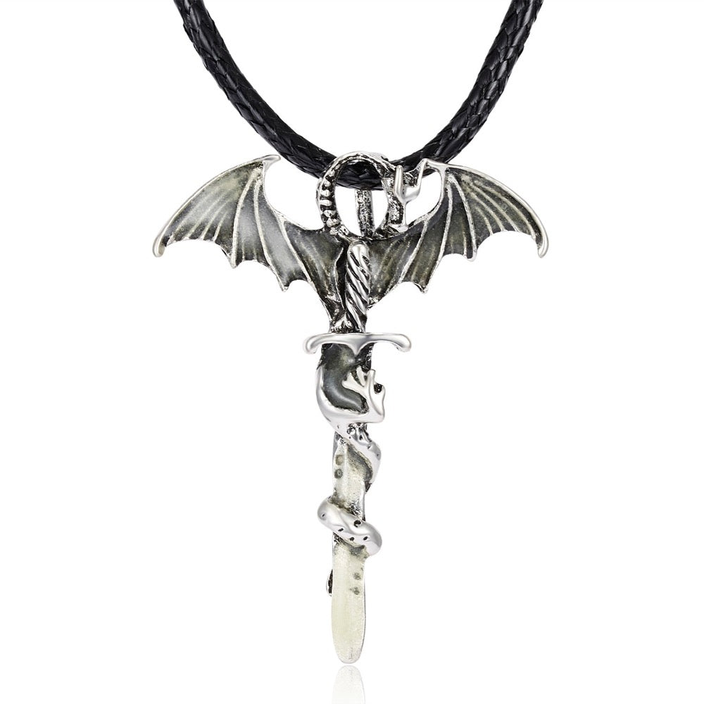 Glow-in-the-Dark Dragon Pendant Necklace