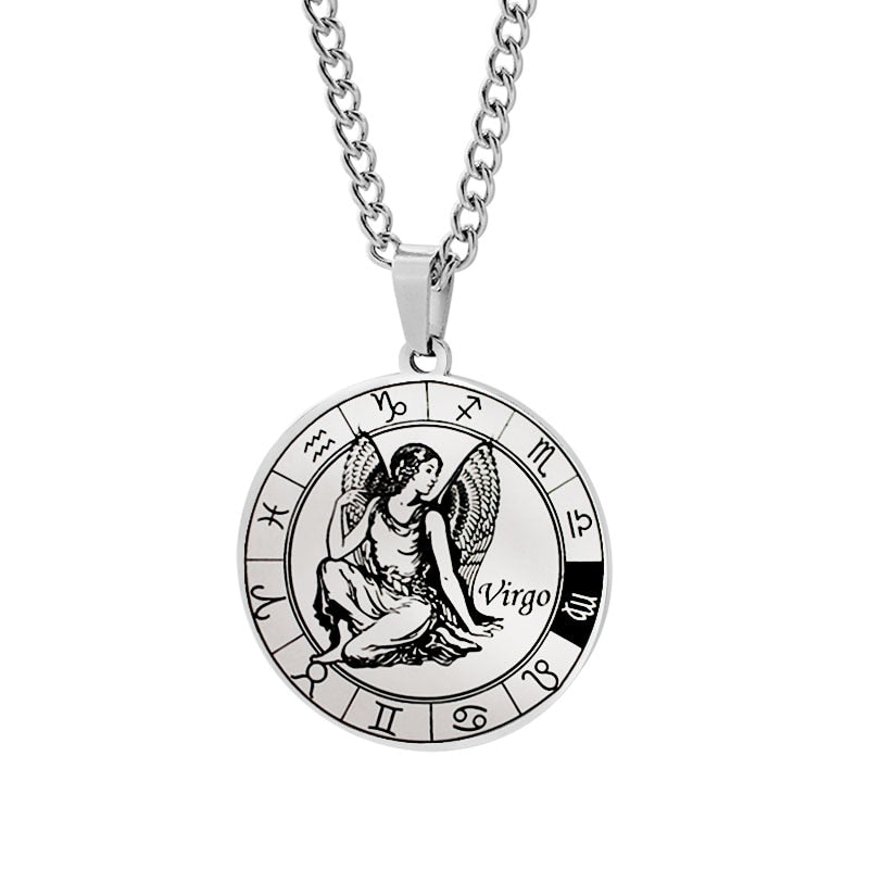 Horoscope Pendant Necklace - Unisex Round Design