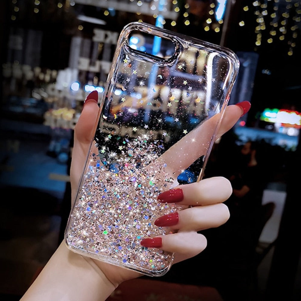 Glittering Sequin Phone Case - Clear