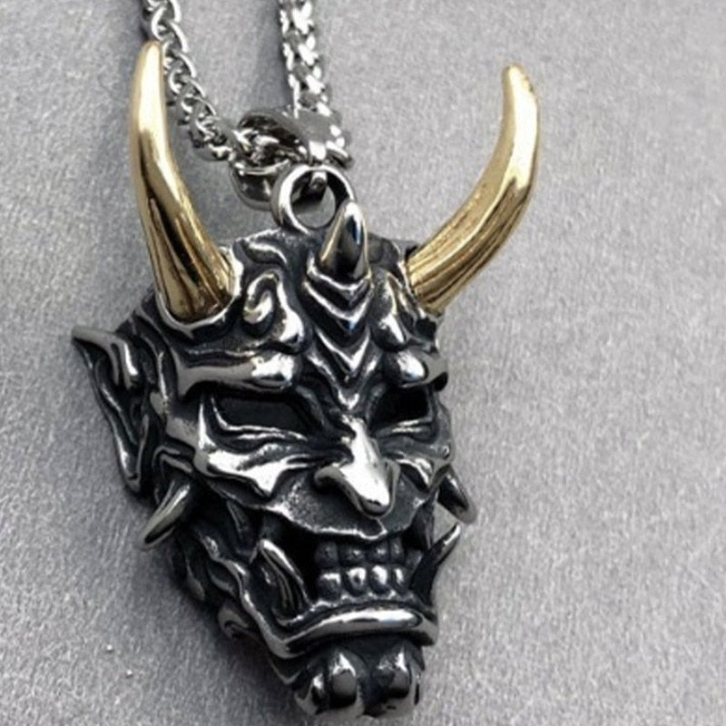 Japanese Spirit Skull Mask Necklace