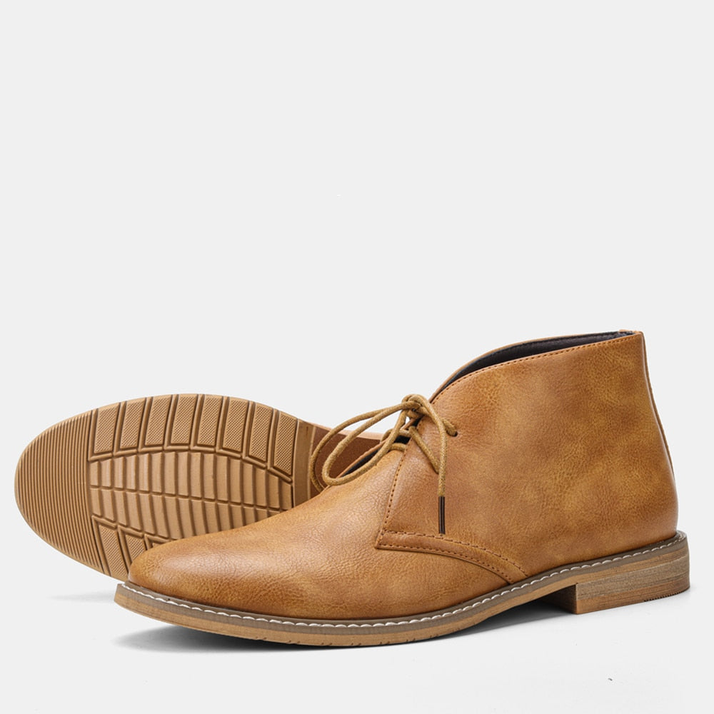 Classic Vegan Leather Ankle Boots for Men