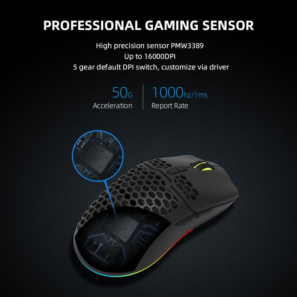 RGB Gaming Mouse with 16000 DPI Capability