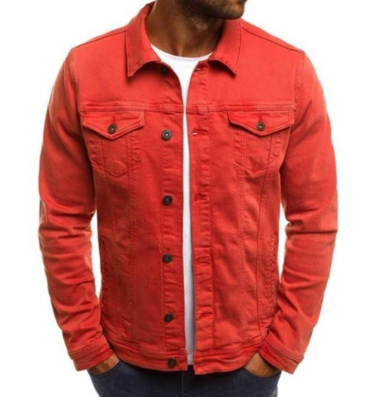 Casual Men's Jacket with Dual Pockets