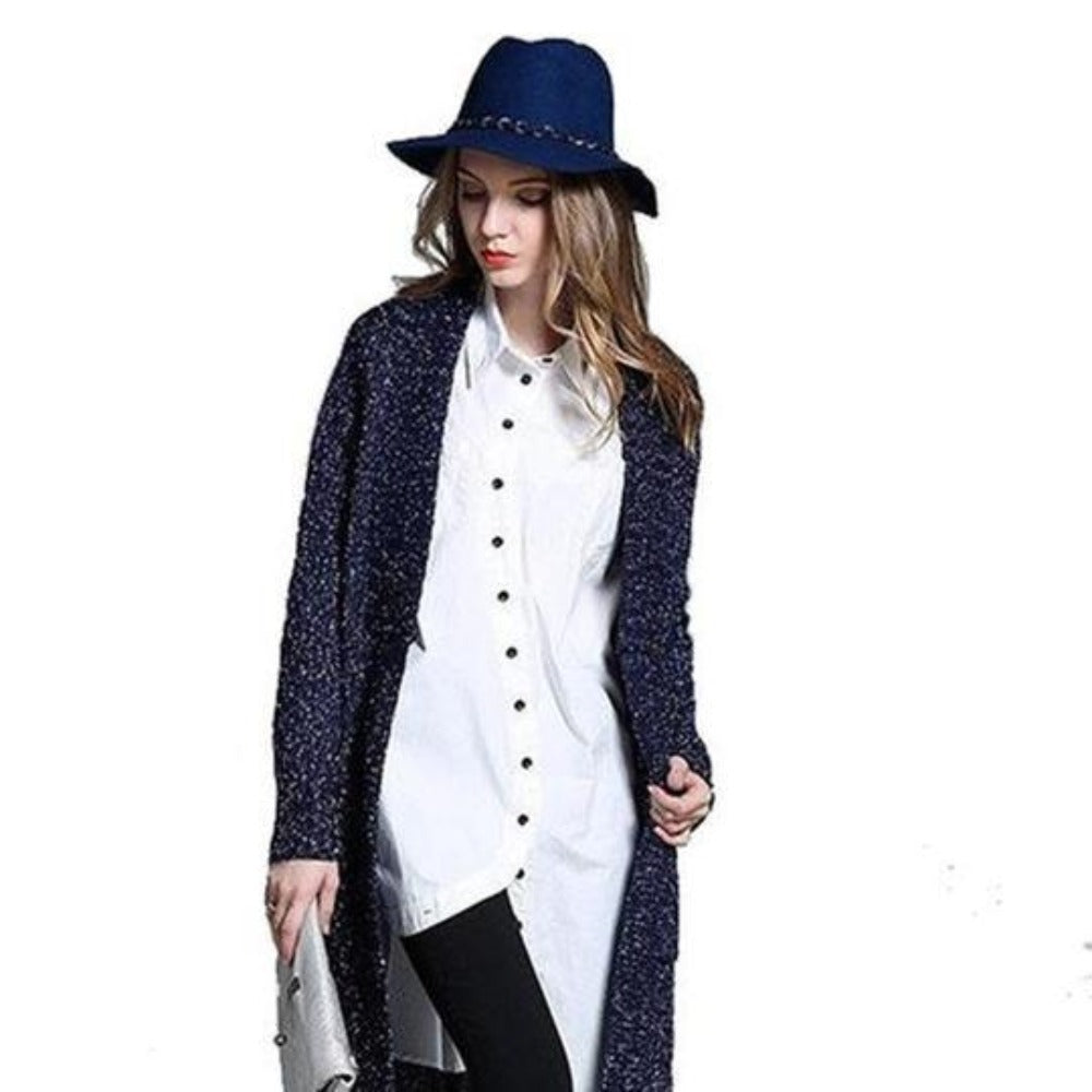 Navy Cardigan for Women - Mid-Length Stylish Outerwear