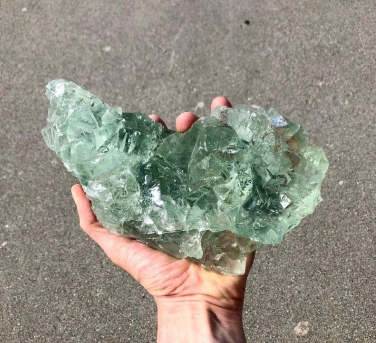 Natural Green Fluorite Crystal - Irregular Long Rectangular Shape