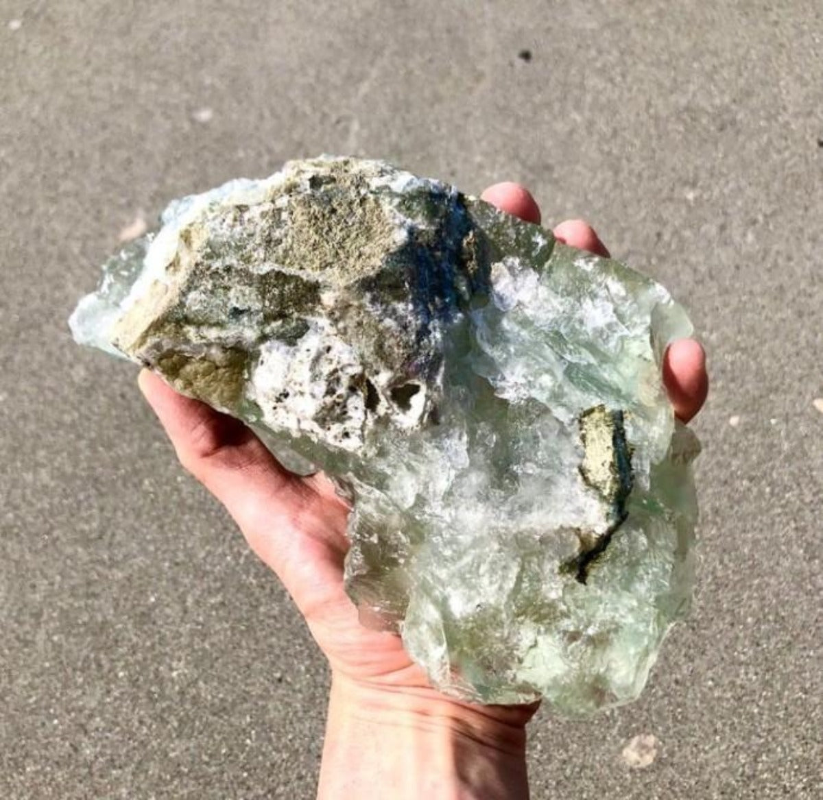 Natural Green Fluorite Crystal - Irregular Long Rectangular Shape