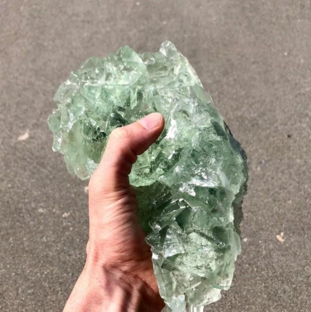 Natural Green Fluorite Crystal - Irregular Long Rectangular Shape