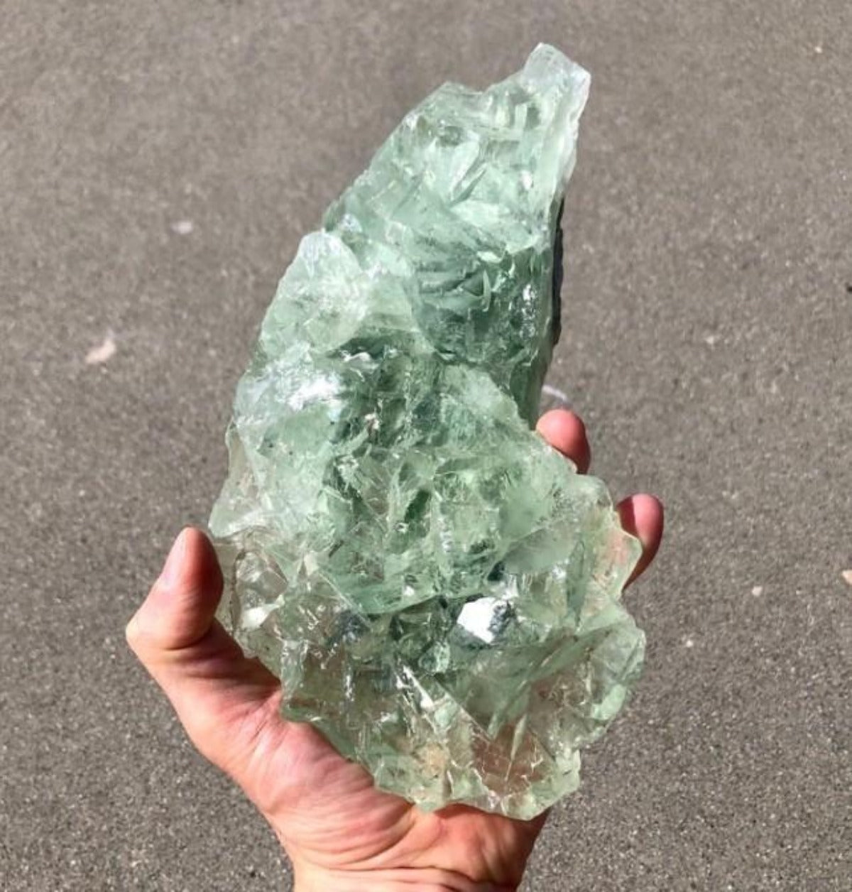 Natural Green Fluorite Crystal - Irregular Long Rectangular Shape