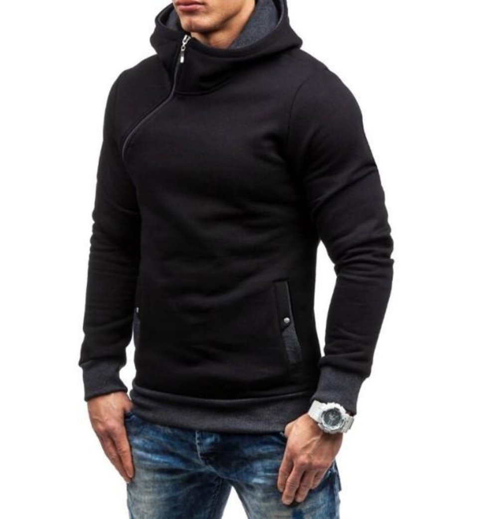 Zippered Hooded Sweatshirt for Men
